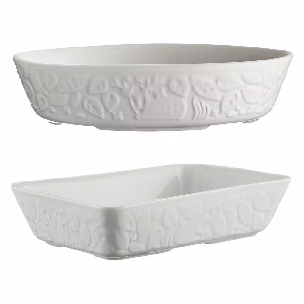 Mason Cash In The Forest 2-Piece Stoneware Roasting Set, Rectangle Bakers