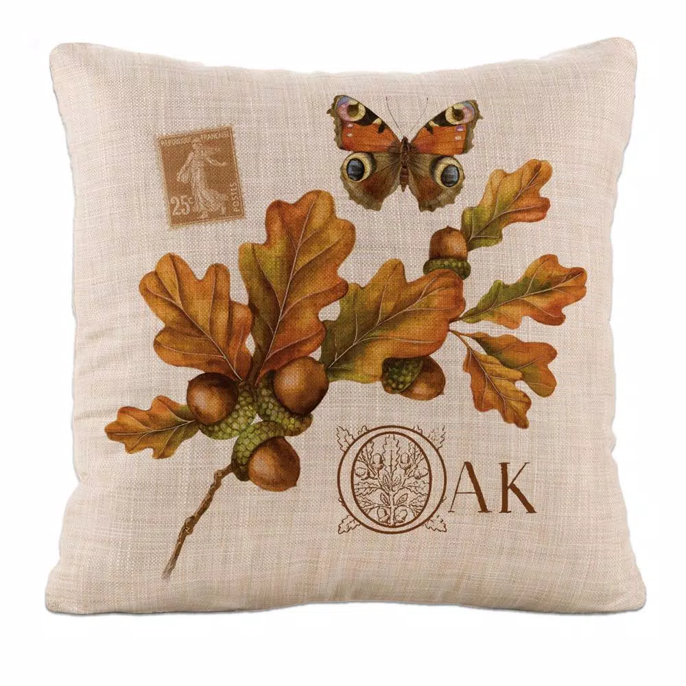 Heritage Lace Harvest Oak Natural Plaid 18x18 Rustic Throw Pillow Cover