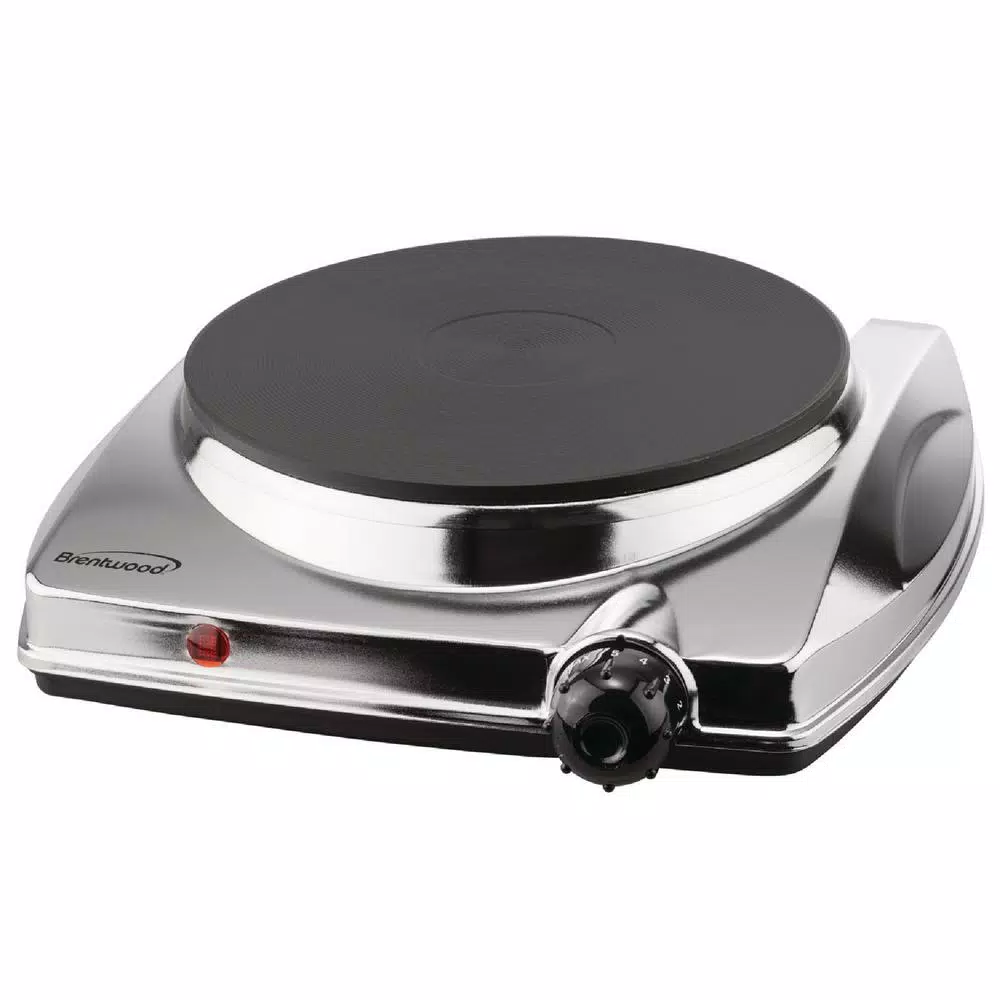 Brentwood Appliances TS-337 1000W Single Burner Electric Hot Plate, Silver
