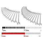TEKTON 46-Piece Combination Wrench Set, SAE and Metric (1/4 in. - 1-1/4 in. & 6 mm - 32 mm) thumbnail 6
