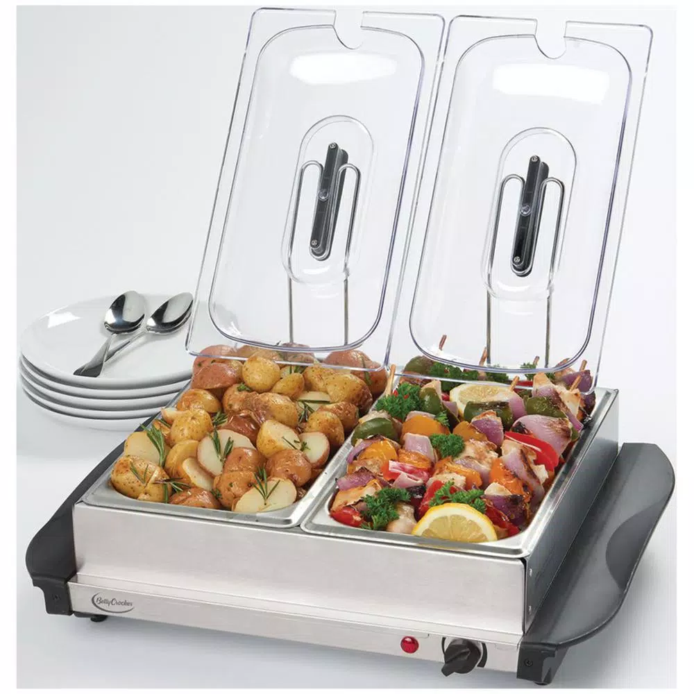 Betty Crocker 5 Qt. Stainless Steel Buffet Server and Warming Tray