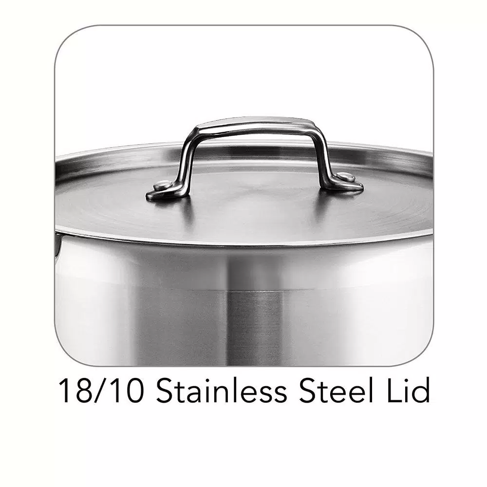 Tramontina Prima 12 Qt. Stainless Steel Tri-Ply Stock Pot with Lid