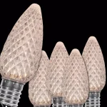 Wintergreen Lighting OptiCore C9 LED Warm White Faceted Christmas Light Replacement Bulbs, E17 Base, 25-Pack thumbnail 1
