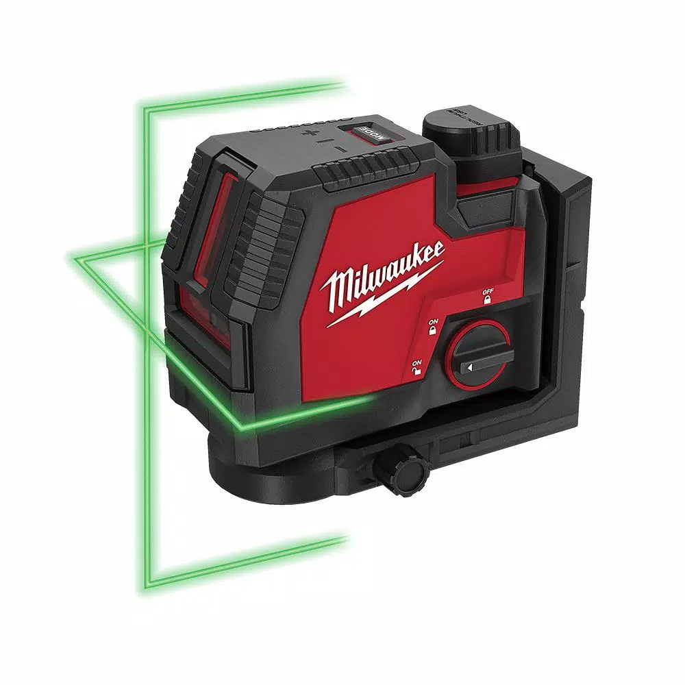 Milwaukee REDLITHIUM USB Green Cross Line Laser Level, 100 ft. Range