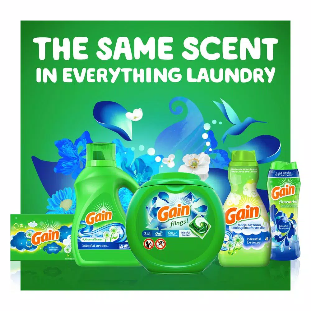 Gain Flings Blissful Breeze Laundry Detergent Pods, 16-Count (6-Pack)