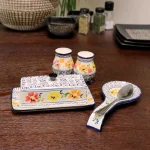 Gibson Elite Luxembourg 4-Piece Hand Painted Stoneware Serving Set thumbnail 3