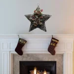 Alpine Corporation 20 in. Rustic Pinecone Christmas Star Hanging Decor thumbnail 2