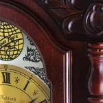 Bedford Clock Collection 38 in. Grand Antique Cherry Oak Chiming Pendulum Wall Clock with 4 Chime Melodies thumbnail 2