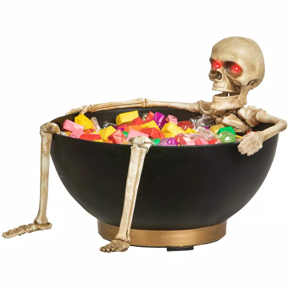 Gemmy Animated Laughing Skeleton Candy Bowl with Sound and Motion Sensor