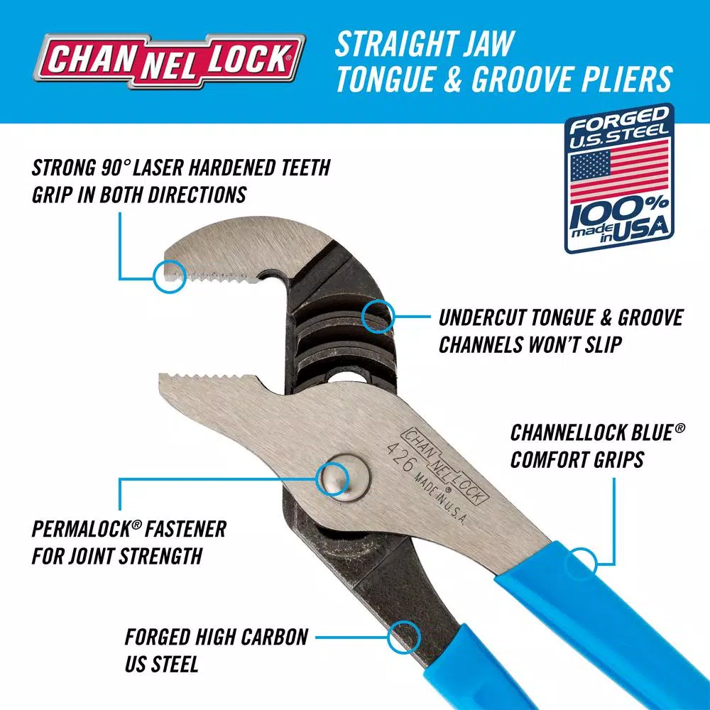 Channellock 6 in. Tongue and Groove Pliers with Comfort Grip