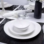 Unbranded Sweese Porcelain Curve Shaped Dinner Plates, 11 Inch, Set of 6, White thumbnail 2