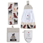 Kay Dee Fur Real Pets Dog Themed Gray Cotton Kitchen Textile Set - 4 Piece thumbnail 1