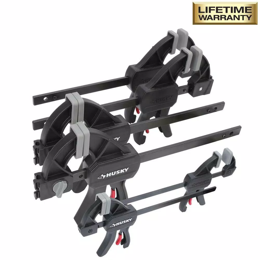 Husky 6-Piece Trigger Clamp Set, 6 in. and 4.5 in. Expandable Clamps