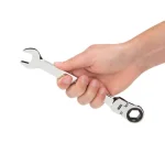 TEKTON 17 mm Flex-Head Ratcheting Combination Wrench, 6-Point Box End thumbnail 2