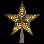Northlight 8.5 in. Gold Star Cut-Out Christmas Tree Topper with Clear Prelit Lights thumbnail 2