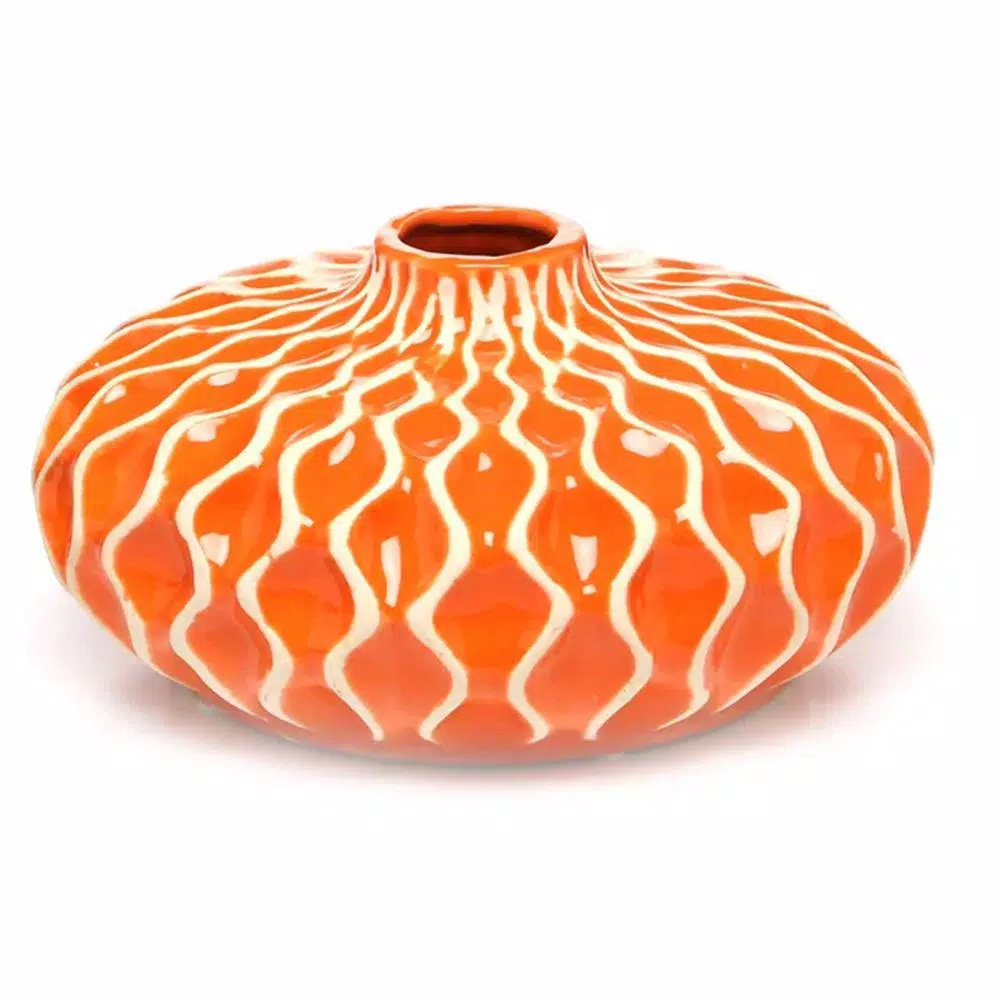 Benjara Agatha Colorful Ceramic Decorative Vases, Set of 3, Modern Table Vases