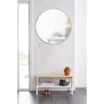 Umbra Hubba 34-inch Round Contemporary Brass Wall Mirror thumbnail 7