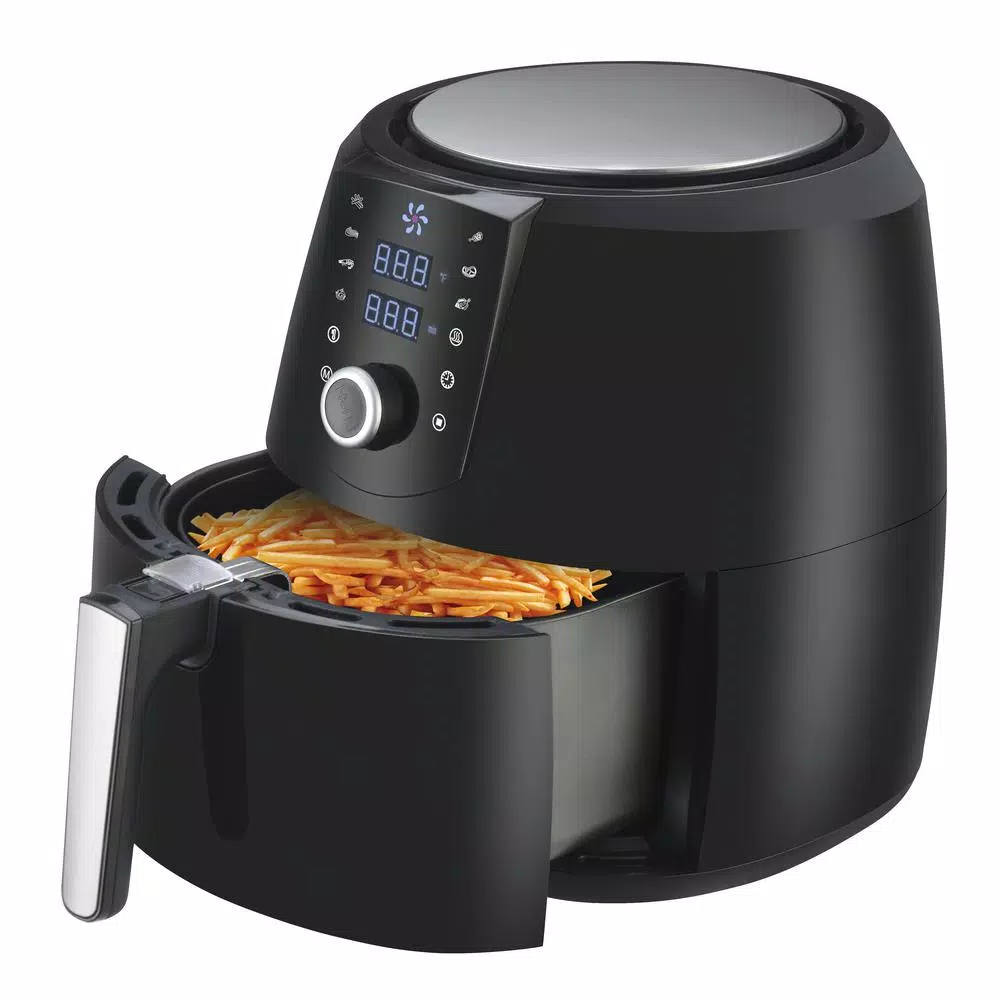 Emerald 5.5 Qt. Digital XL Air Fryer, 1800W with 7 Presets and Keep Warm Function, Black