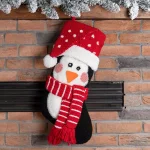 Glitzhome 19 in. 3D Penguin Christmas Stocking - Festive Holiday Decor thumbnail 2