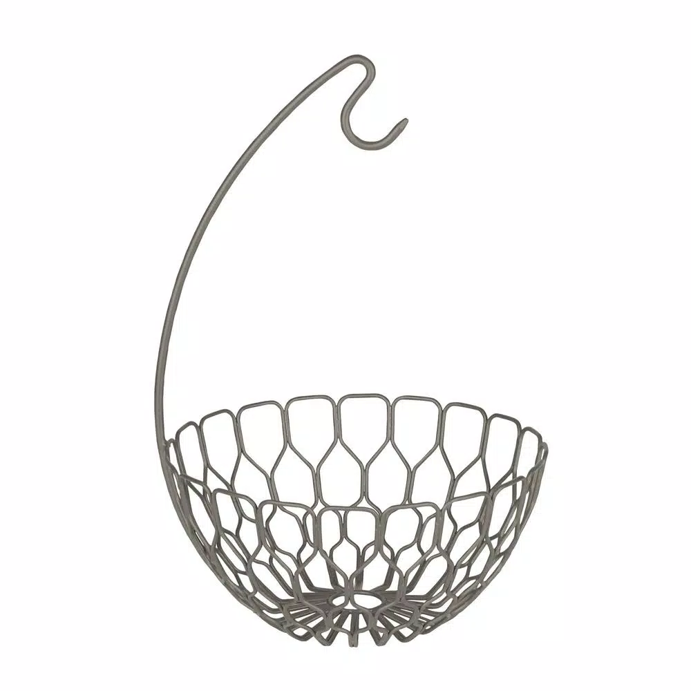 Spectrum Honeycomb Gray Fruit Basket with Banana Hanger Tree