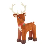 Home Accents Holiday 10.5 ft. Pre-Lit LED Giant Fuzzy Standing Reindeer Inflatable Outdoor Christmas Decoration thumbnail 3