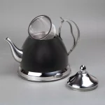 Creative Home Nobili-Tea 2 qt. Opaque Black Stainless Steel Tea Kettle with Removable Infuser Basket thumbnail 3