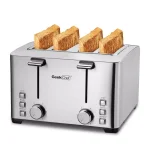 Boyel Living 1500W 4-Slice Wide Slot Silver Toaster with 6 Shade Settings and Removable Crumb Tray thumbnail 3