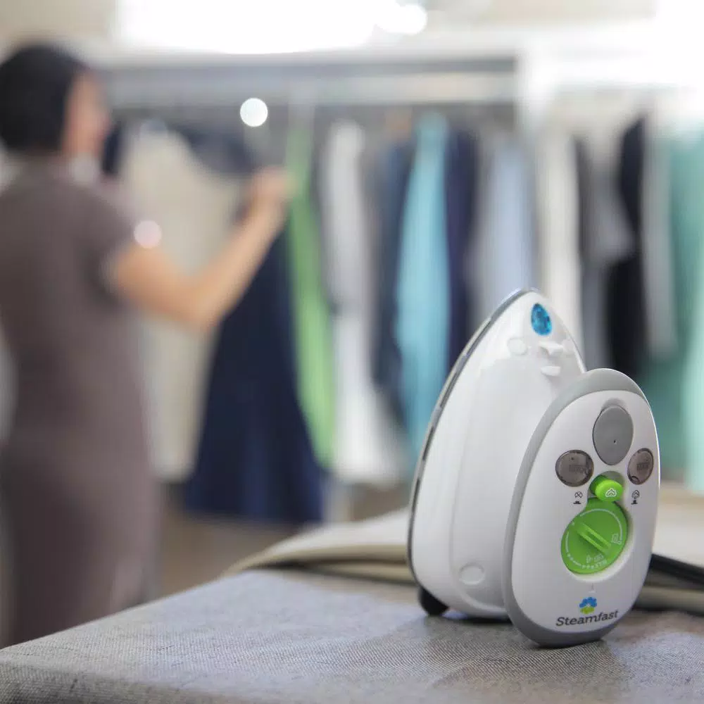 SteamFast SF-717 Mini Steam Iron with Dual Voltage and Travel Bag, Non-Stick Soleplate