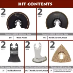ODYSSEY 10-Piece Oscillating Multi-Tool Grout and Stone Cutting Blade Set thumbnail 2