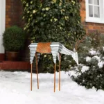 Alpine Corporation 20 in. Metal Rustic Grazing Reindeer Christmas Outdoor Sculpture thumbnail 2