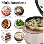 Aroma 5 Qt. Champagne Electric Multi-Cooker with Induction Heating and Ceramic Pot thumbnail 4