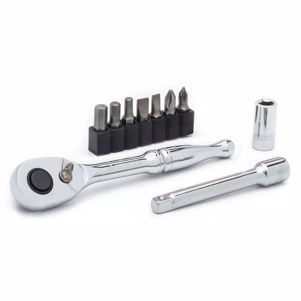 Husky 30-Piece 1/4 in. Drive SAE/Metric Ratchet and Socket Set