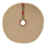 VHC Brands Robert Barn Red & Forest Green Rustic Plaid Christmas Tree Skirt, 21 in. thumbnail 2
