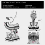 VIVOHOME Electric Ice Crusher and Snow Cone Machine, 250W Stainless Steel Shaver thumbnail 6
