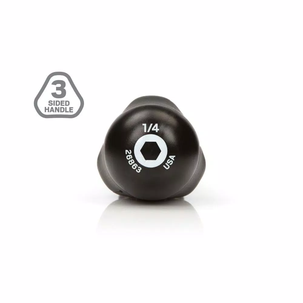 TEKTON 1/4 in. Nut Driver with Patented Three-Sided Handle