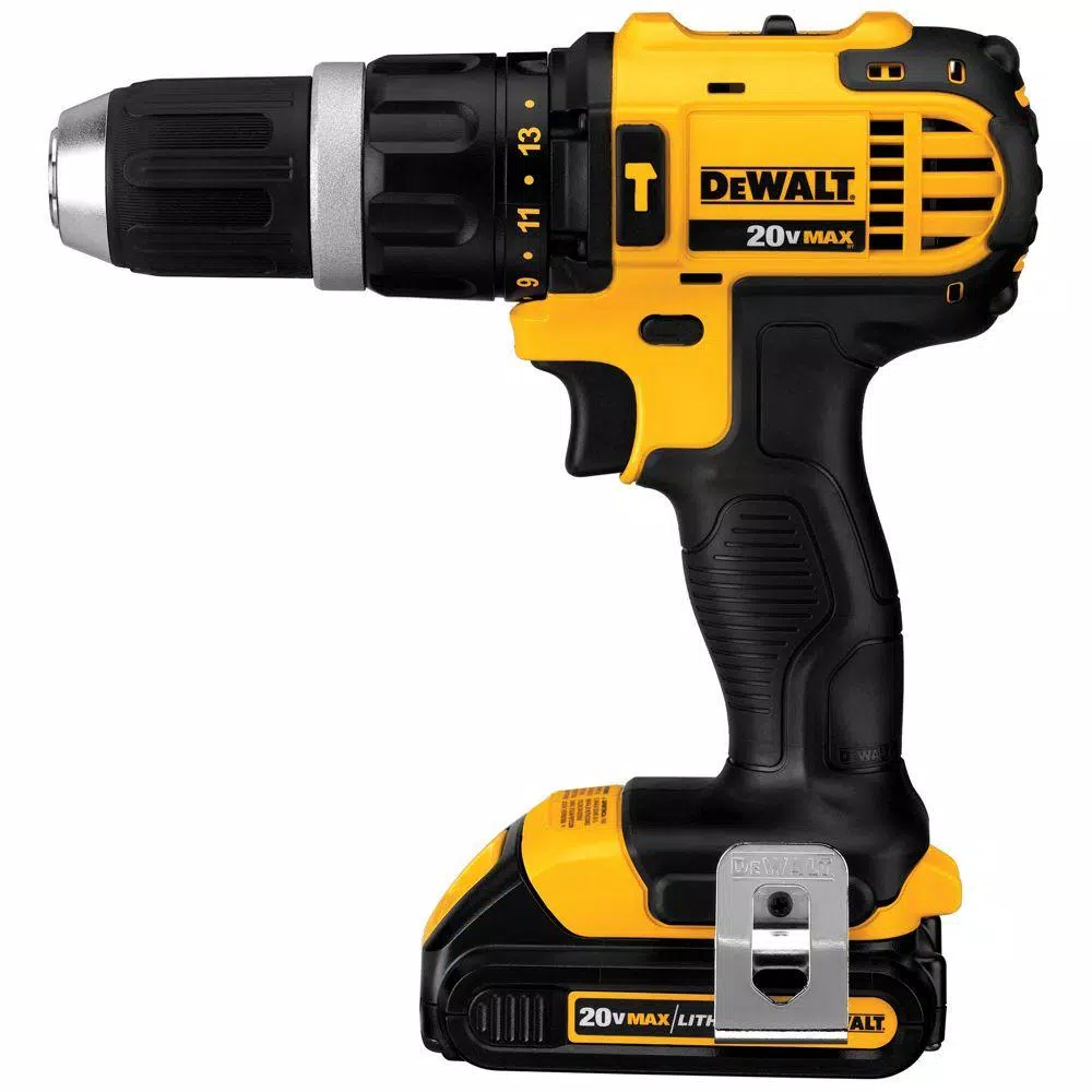 DEWALT 20V MAX Cordless 1/2 in. Compact Hammer Drill/Driver Kit with (2) 1.5 Ah Batteries, Charger & Bag