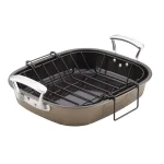 Unbranded Anolon Advanced 16 in. x 13.5 in. Nonstick Roasting Pan with Removable U-Rack, Bronze thumbnail 1