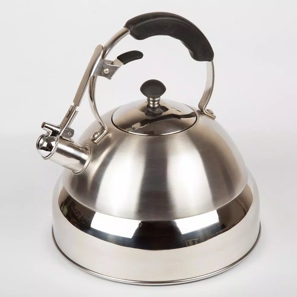 Creative Home Saturn 11.2-Cup Stainless Steel Whistling Tea Kettle, Silver