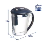 Brita Stream 10-Cup Filter-As-You-Pour Water Filter Pitcher, Carbon Gray, BPA-Free thumbnail 2