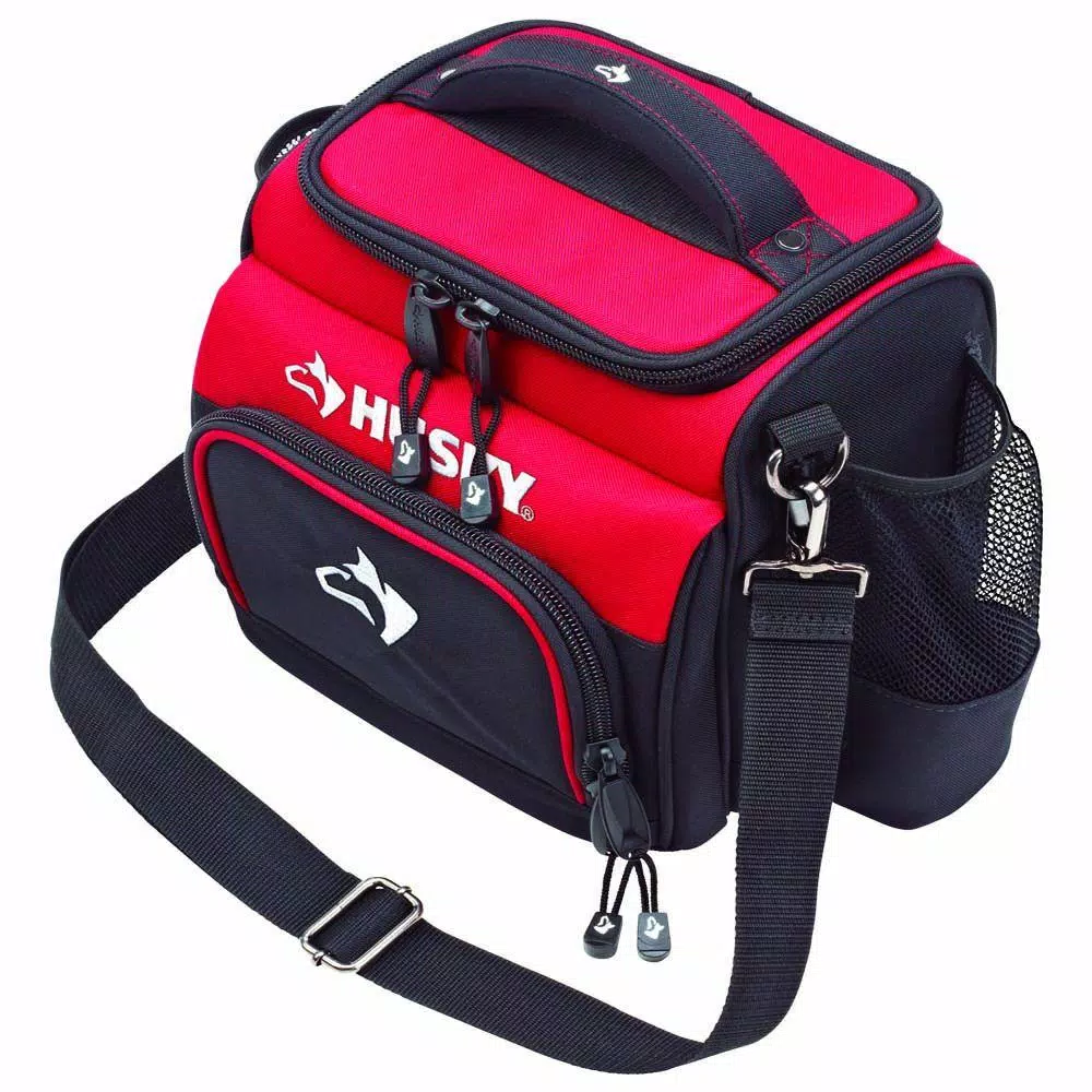 Husky 9 in. Insulated Lunch Box Cooler Bag, Red