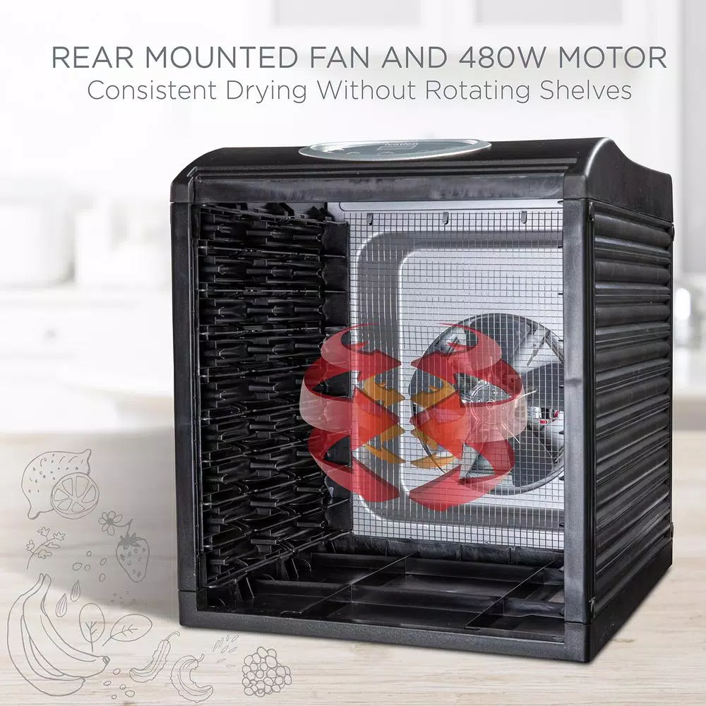 Ivation Stainless Steel Food Dehydrator Machine with 9 Trays, 600W Digital Timer & Temperature Control
