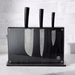 SCHMIDT BROS. Downtown Ebony Stained Red Oak Knife Block - Two-Sided Magnetic Storage thumbnail 2
