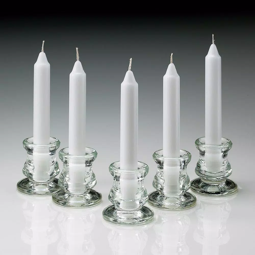 Light In The Dark 6 in. White Unscented Taper Candles, 3/4 in. Thick, Set of 80