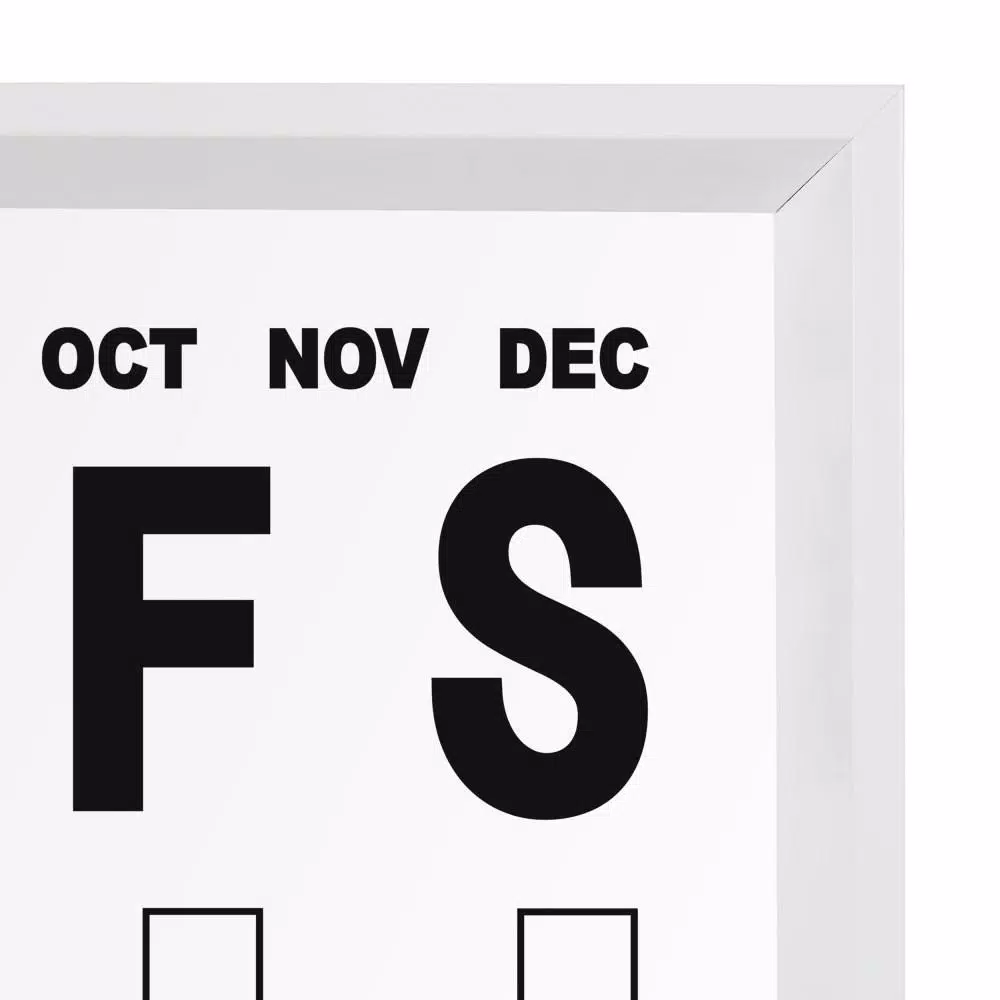 Kate and Laurel Calter White Acrylic Monthly Erasable Wall Calendar Memo Board