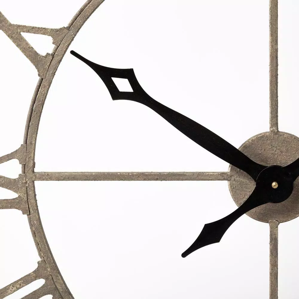 Mercana Mething 31.5 in. Oversized Farmhouse Wood Wall Clock with Roman Numerals