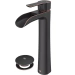 VIGO Niko Single Hole Vessel Bathroom Faucet with Pop-Up Drain, Antique Rubbed Bronze thumbnail 1