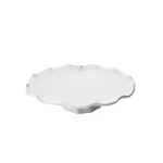 Abigails Fleur De Lis Ruffled Edge Ceramic Footed Cake Stand - Handcrafted in Italy thumbnail 2
