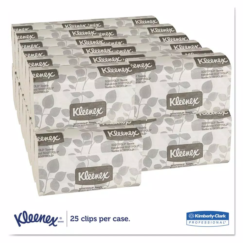 Kleenex Scottfold Multifold Paper Towels, White, 3000 Sheets (25 Packs of 120)