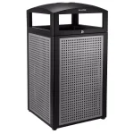 Alpine Industries 40 Gal. Steel Outdoor Commercial Trash Can with Ash Tray Lid thumbnail 4