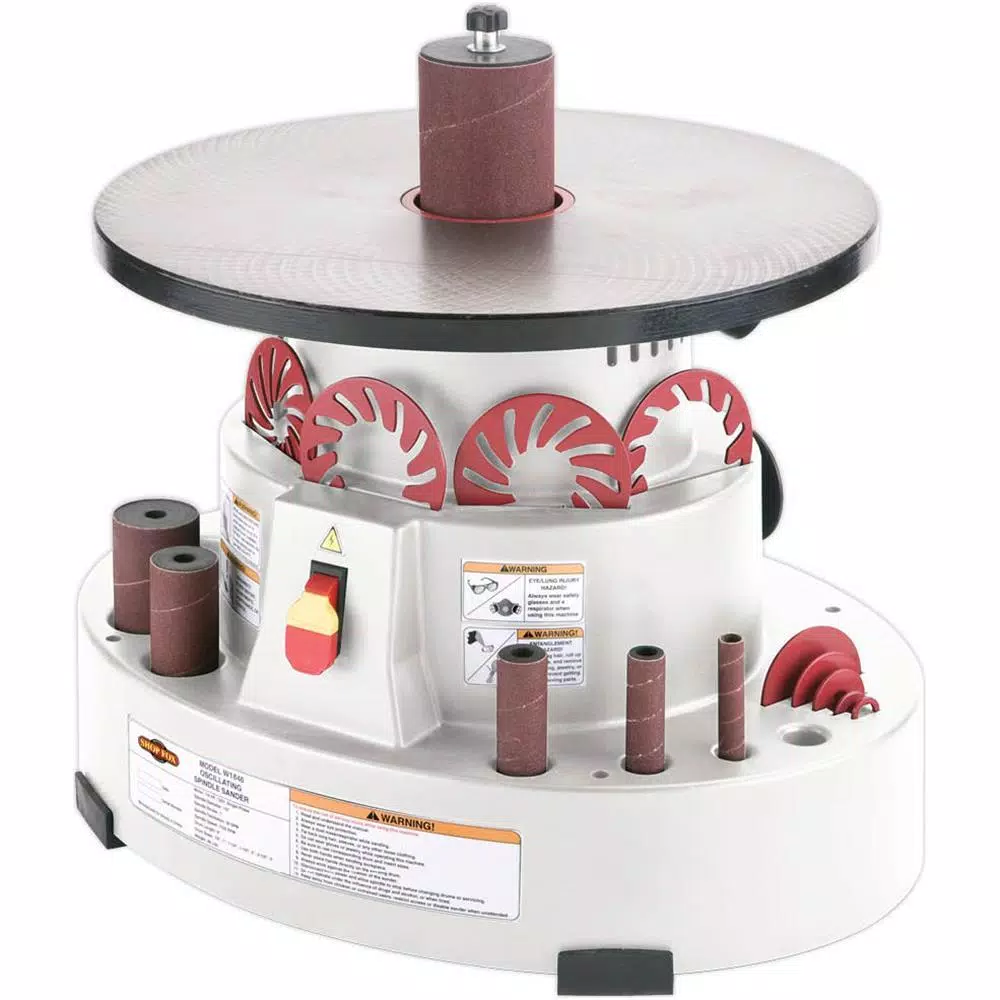 Shop Fox Benchtop Oscillating Spindle Sander with 18 in. Cast-Iron Table